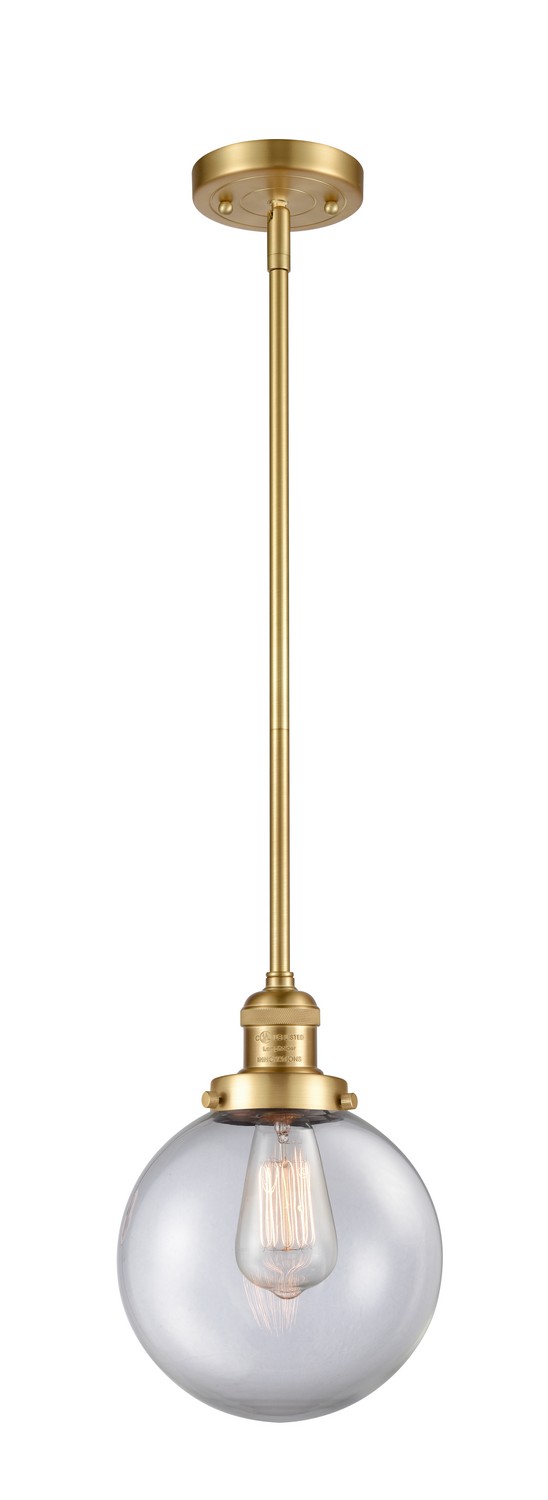 LED Mini Pendant by Innovations - Franklin Restoration Collection, Satin Gold Finish - 201S-SG-G202-8-LED