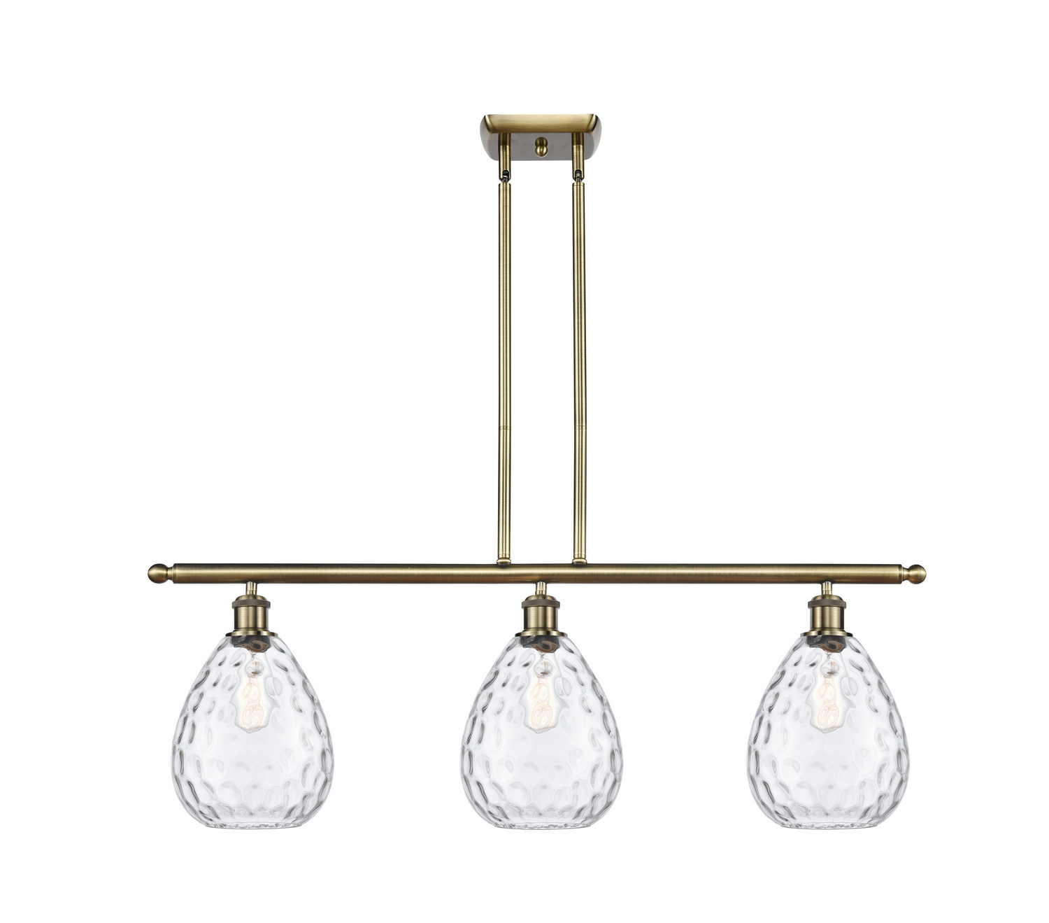 Three Light Island Pendant by Innovations - Ballston Collection, Antique Brass Finish - 516-3I-AB-G372