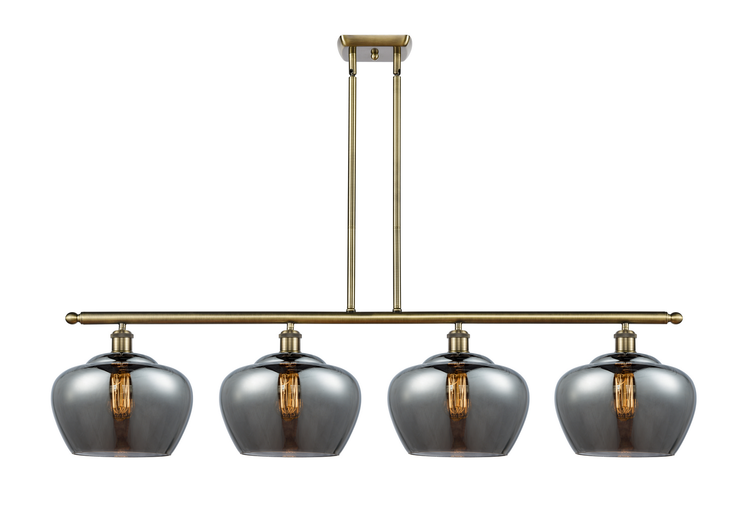 Four Light Island Pendant by Innovations - Ballston Collection, Antique Brass Finish - 516-4I-AB-G93-L