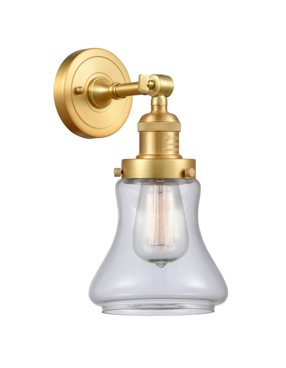 LED Wall Sconce by Innovations - Franklin Restoration Collection, Satin Gold Finish - 203-SG-G192-LED