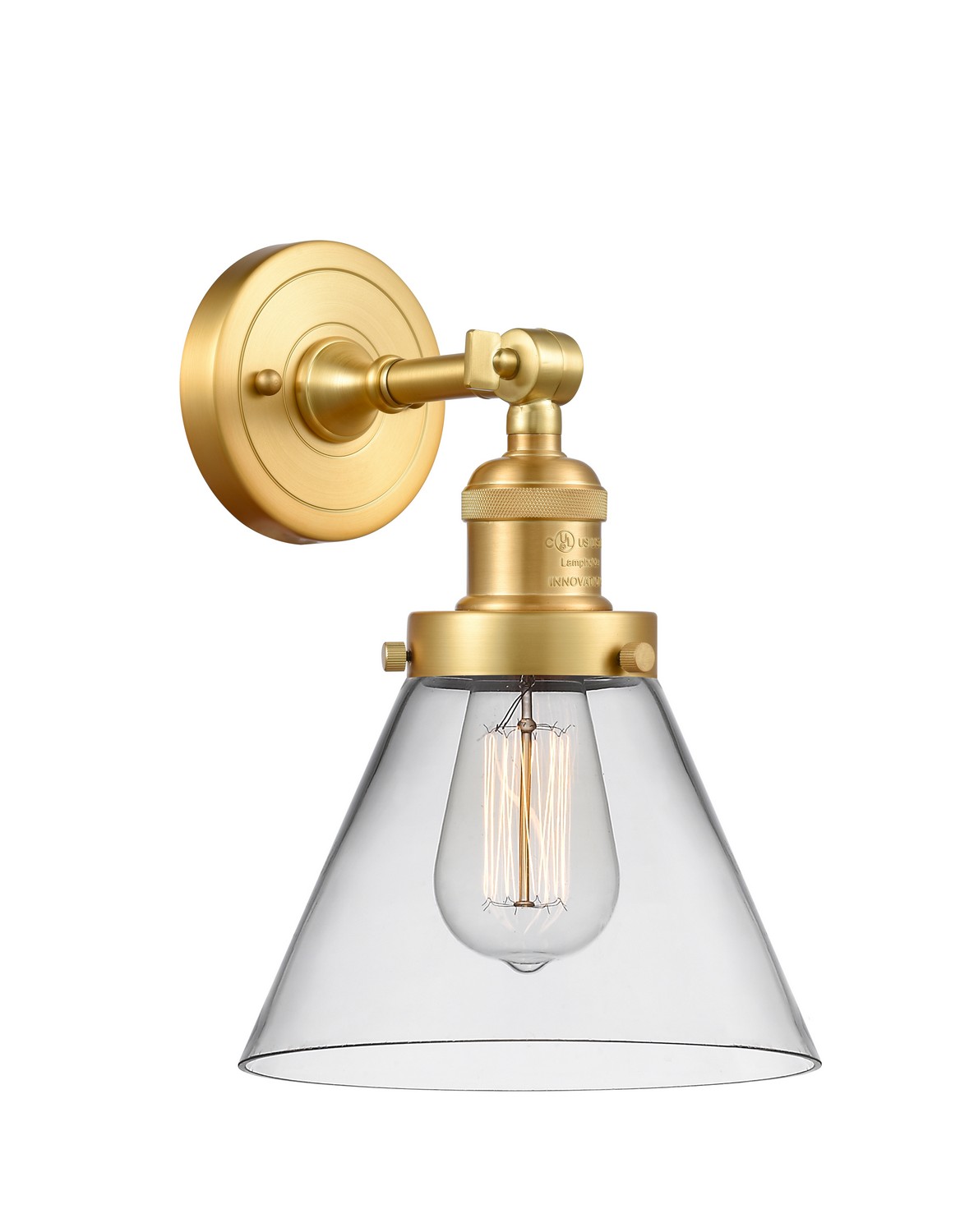 LED Wall Sconce by Innovations - Franklin Restoration Collection, Satin Gold Finish - 203-SG-G42-LED