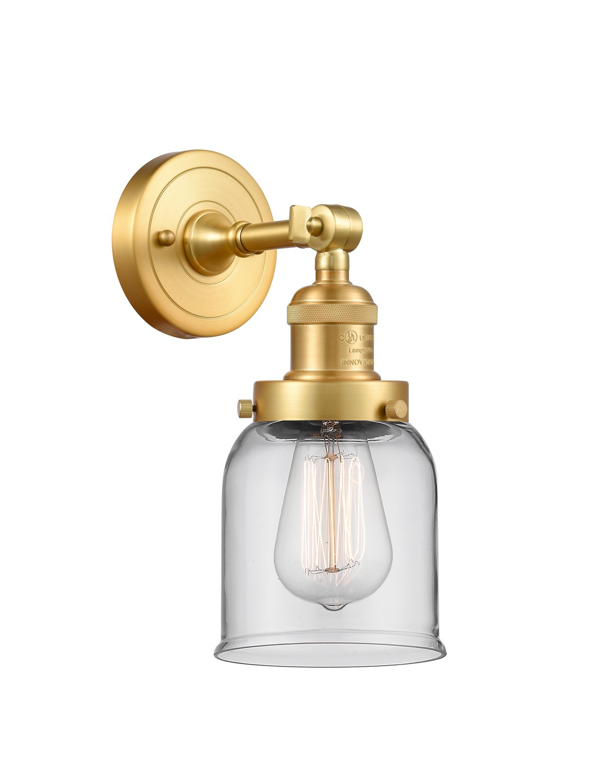 LED Wall Sconce by Innovations - Franklin Restoration Collection, Satin Gold Finish - 203-SG-G52-LED