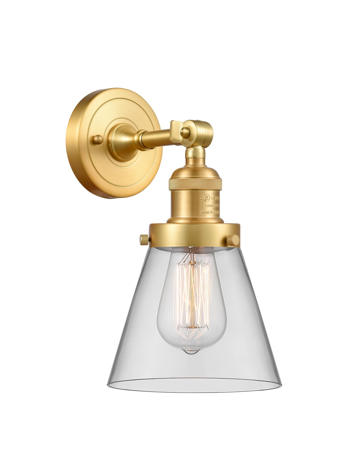LED Wall Sconce by Innovations - Franklin Restoration Collection, Satin Gold Finish - 203-SG-G62-LED