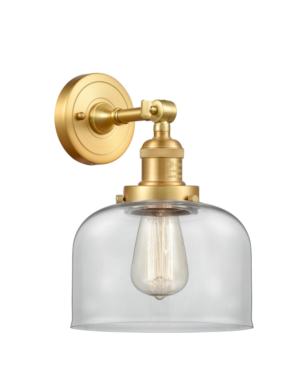 LED Wall Sconce by Innovations - Franklin Restoration Collection, Satin Gold Finish - 203-SG-G72-LED