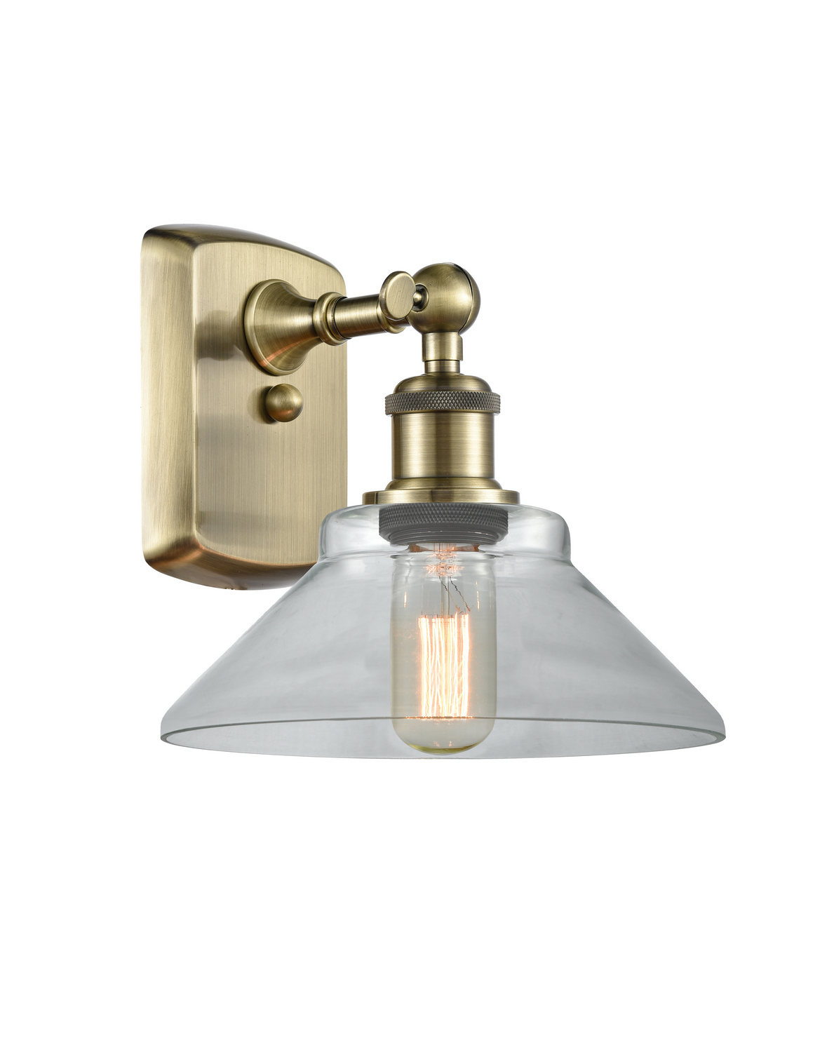One Light Wall Sconce by Innovations - Ballston Collection, Antique Brass Finish - 516-1W-AB-G132
