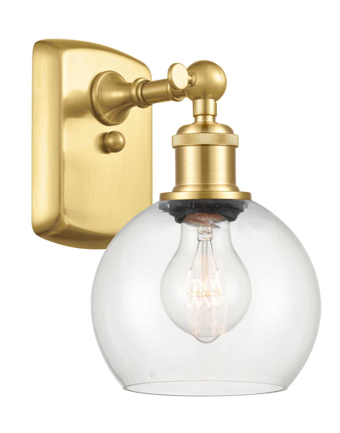 One Light Wall Sconce by Innovations - Ballston Collection, Satin Gold Finish - 516-1W-SG-G122-6