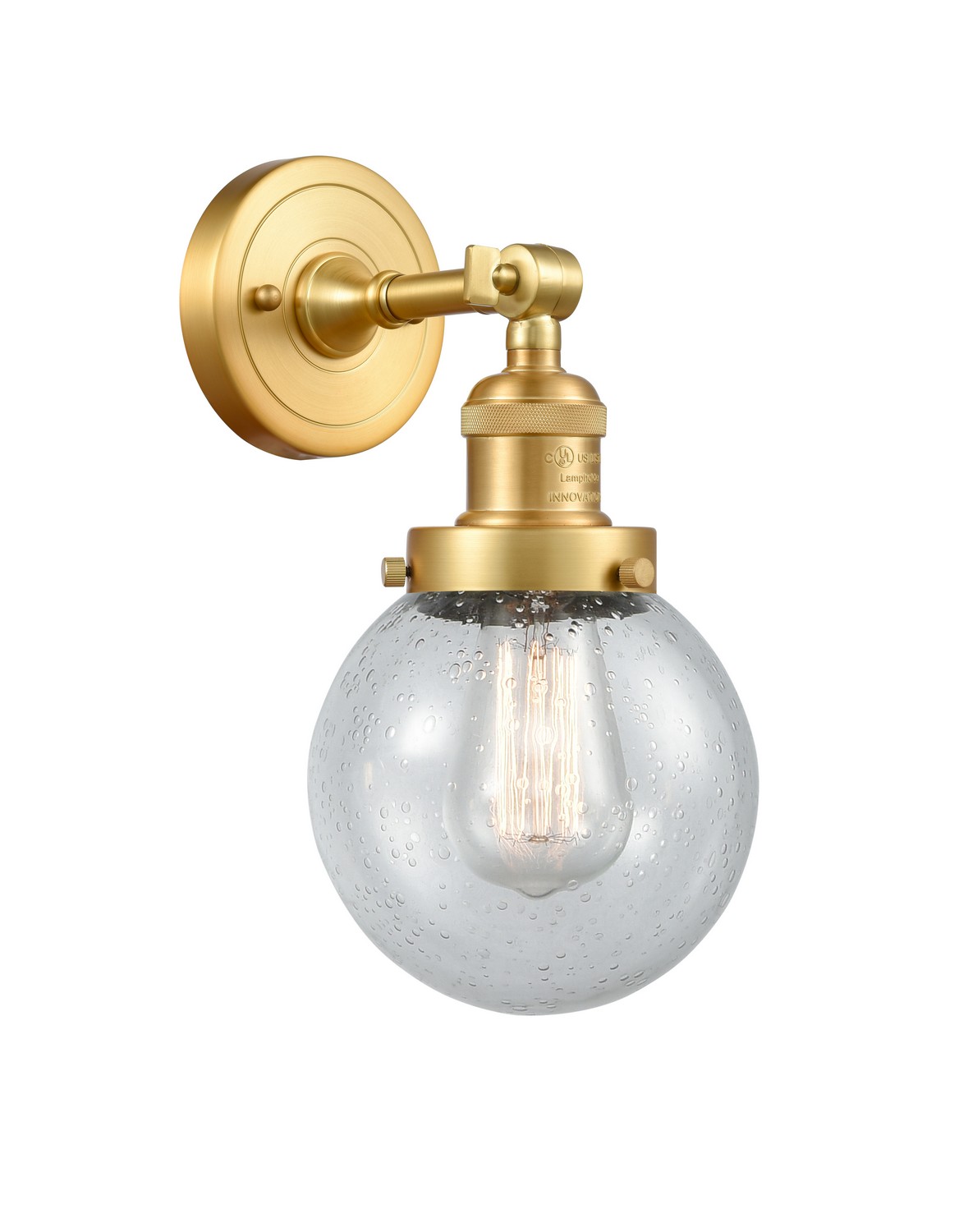LED Wall Sconce by Innovations - Franklin Restoration Collection, Satin Gold Finish - 203-SG-G204-6-LED