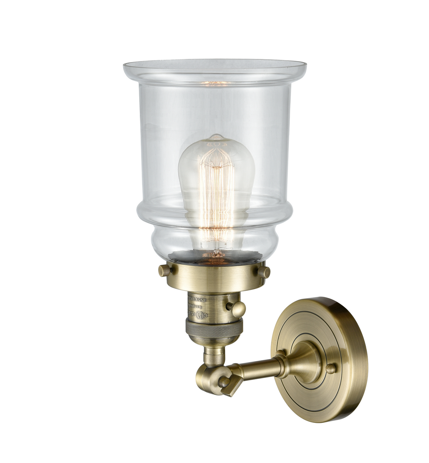 LED Wall Sconce by Innovations - Franklin Restoration Collection, Antique Brass Finish - 203SW-AB-G182-LED