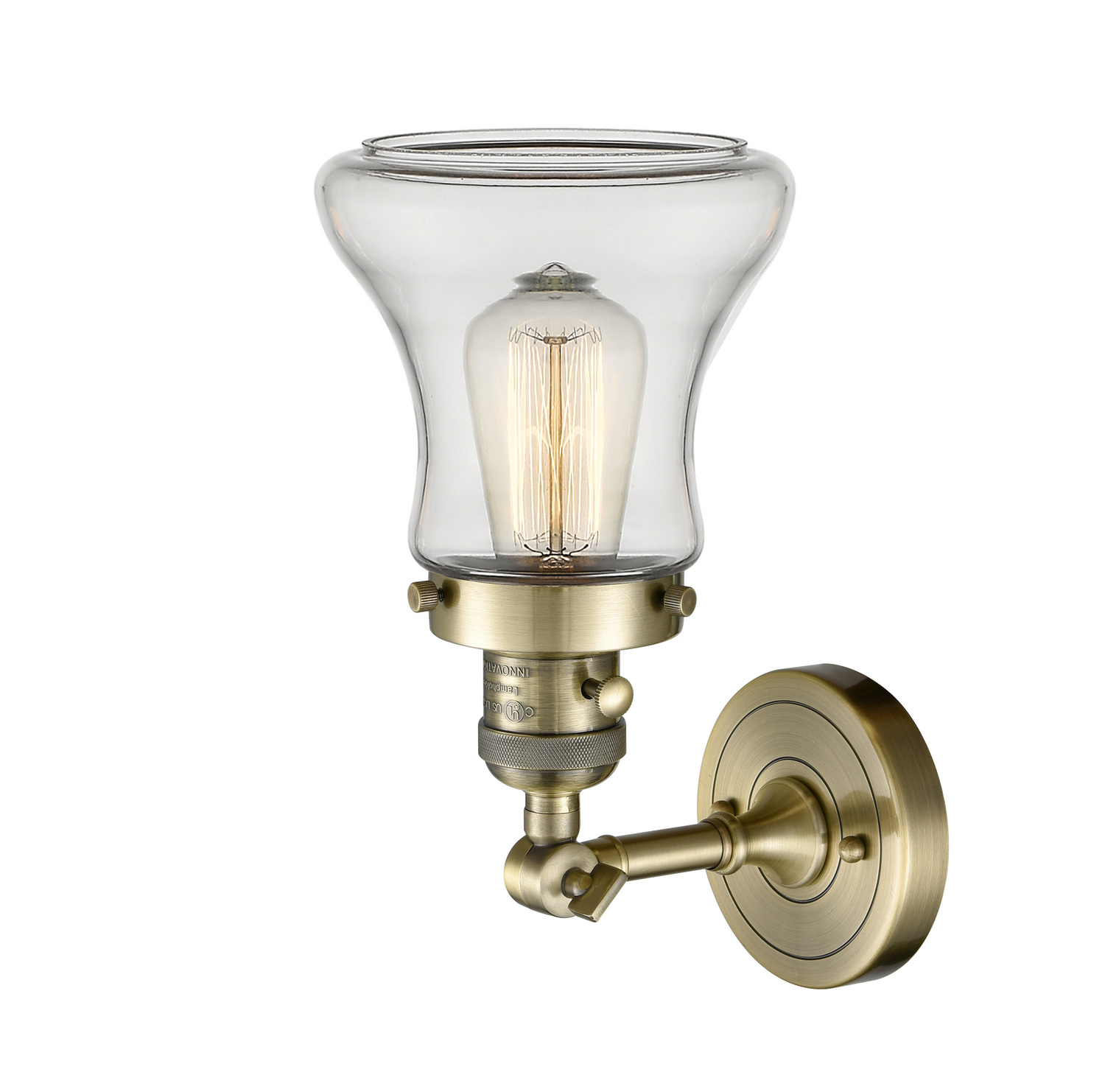 One Light Wall Sconce by Innovations - Franklin Restoration Collection, Antique Brass Finish - 203SW-AB-G192