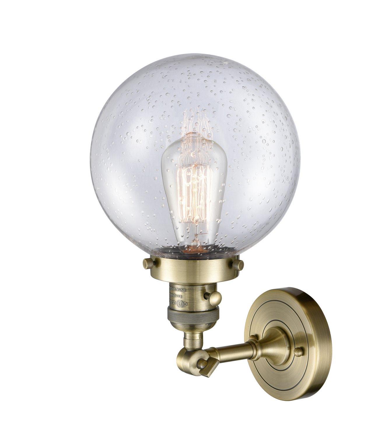LED Wall Sconce by Innovations - Franklin Restoration Collection, Antique Brass Finish - 203SW-AB-G204-8-LED