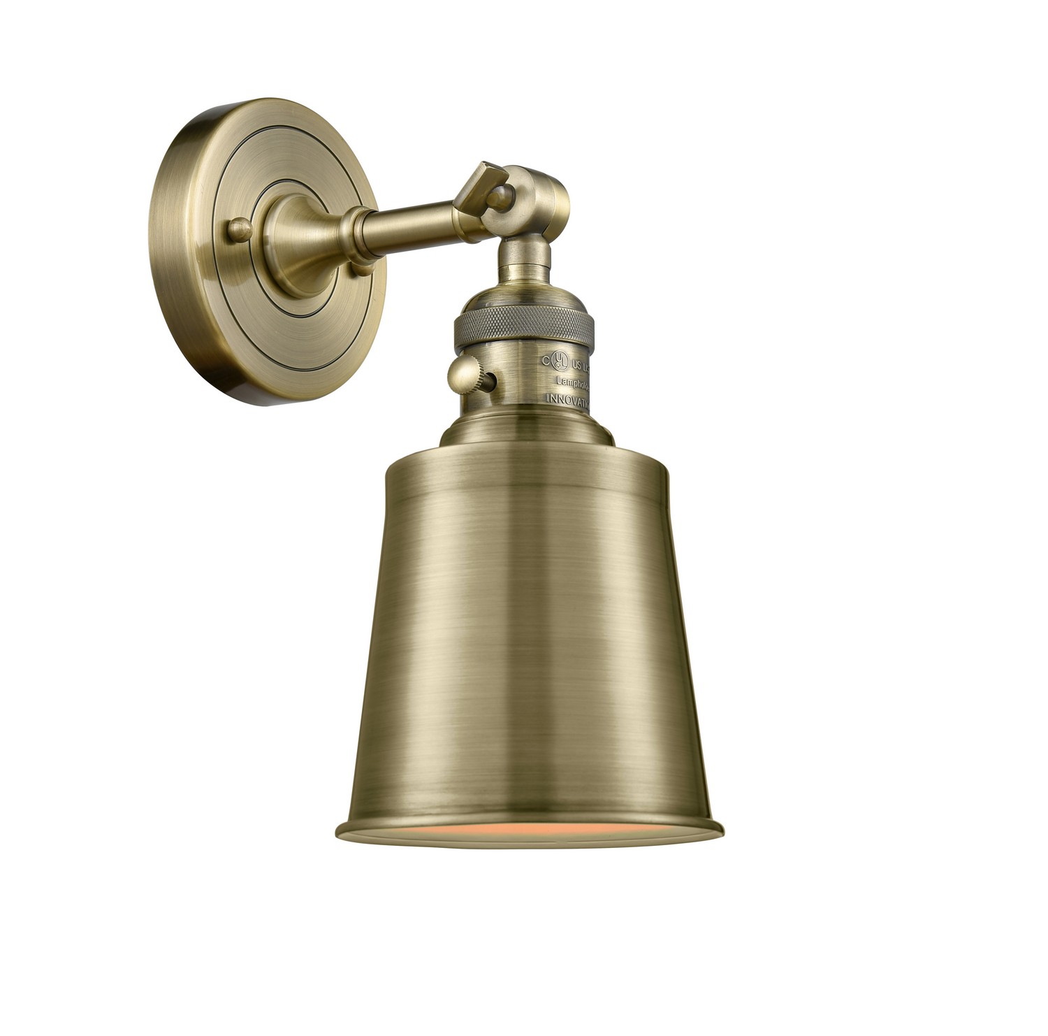 LED Wall Sconce by Innovations - Franklin Restoration Collection, Antique Brass Finish - 203SW-AB-M9-AB-LED