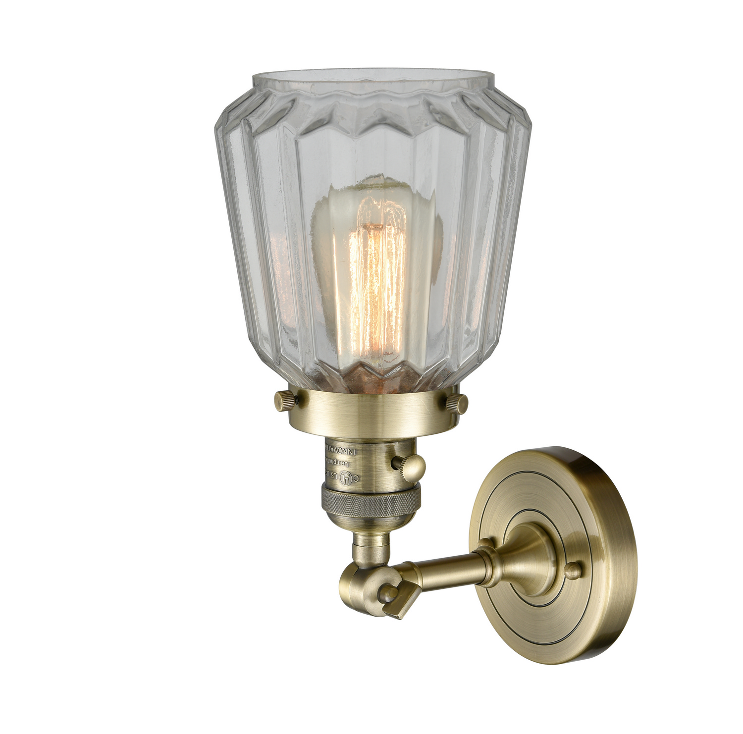 LED Wall Sconce by Innovations - Franklin Restoration Collection, Antique Brass Finish - 203SW-AB-G142-LED