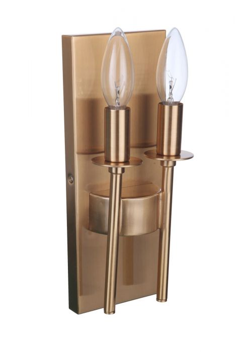 Craftmade 54362-SB Two Light Wall Sconce Satin Brass Number Of Bulbs 2 B10