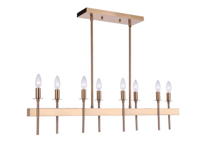 Craftmade 54378-SB Eight Light Island Pendant Satin Brass Number Of Bulbs 8 B10