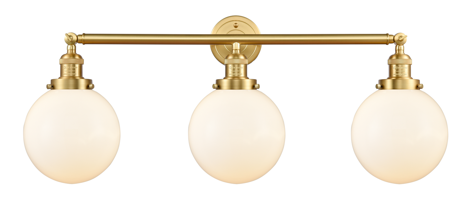 LED Bath Vanity by Innovations - Franklin Restoration Collection, Satin Gold Finish - 205-SG-G201-8-LED
