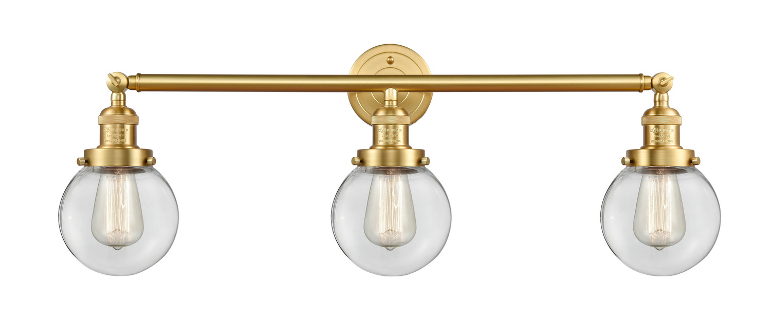 LED Bath Vanity by Innovations - Franklin Restoration Collection, Satin Gold Finish - 205-SG-G202-6-LED