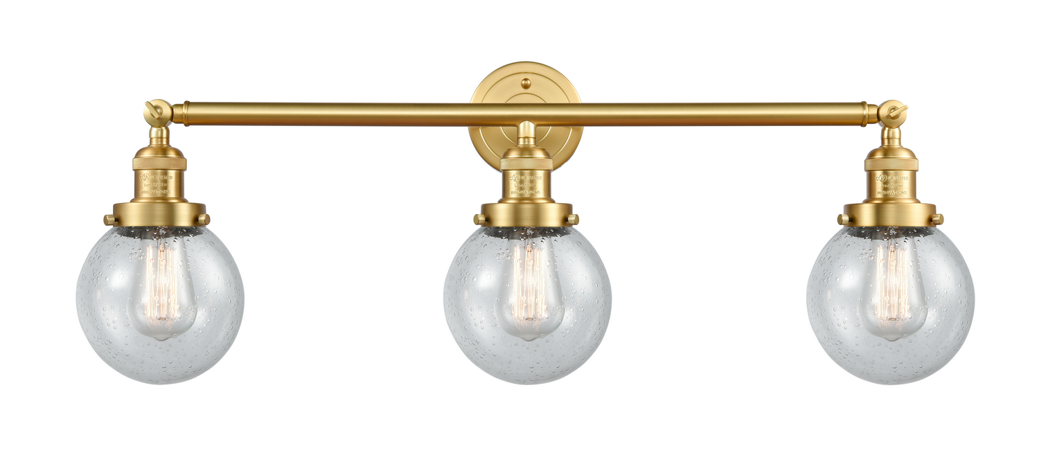 LED Bath Vanity by Innovations - Franklin Restoration Collection, Satin Gold Finish - 205-SG-G204-6-LED