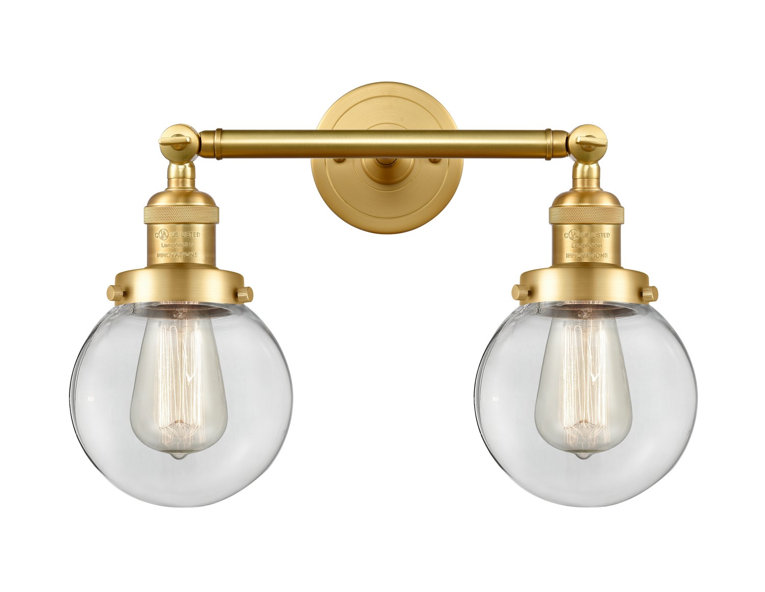 LED Bath Vanity by Innovations - Franklin Restoration Collection, Satin Gold Finish - 208-SG-G202-6-LED