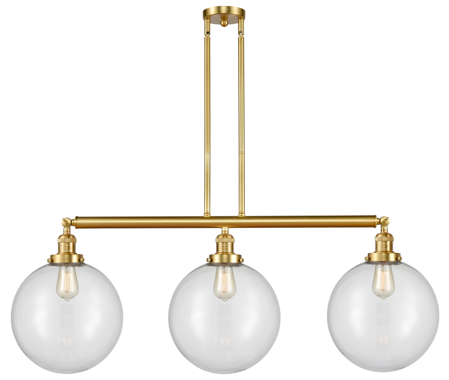 LED Island Pendant by Innovations - Franklin Restoration Collection, Satin Gold Finish - 213-SG-G202-12-LED