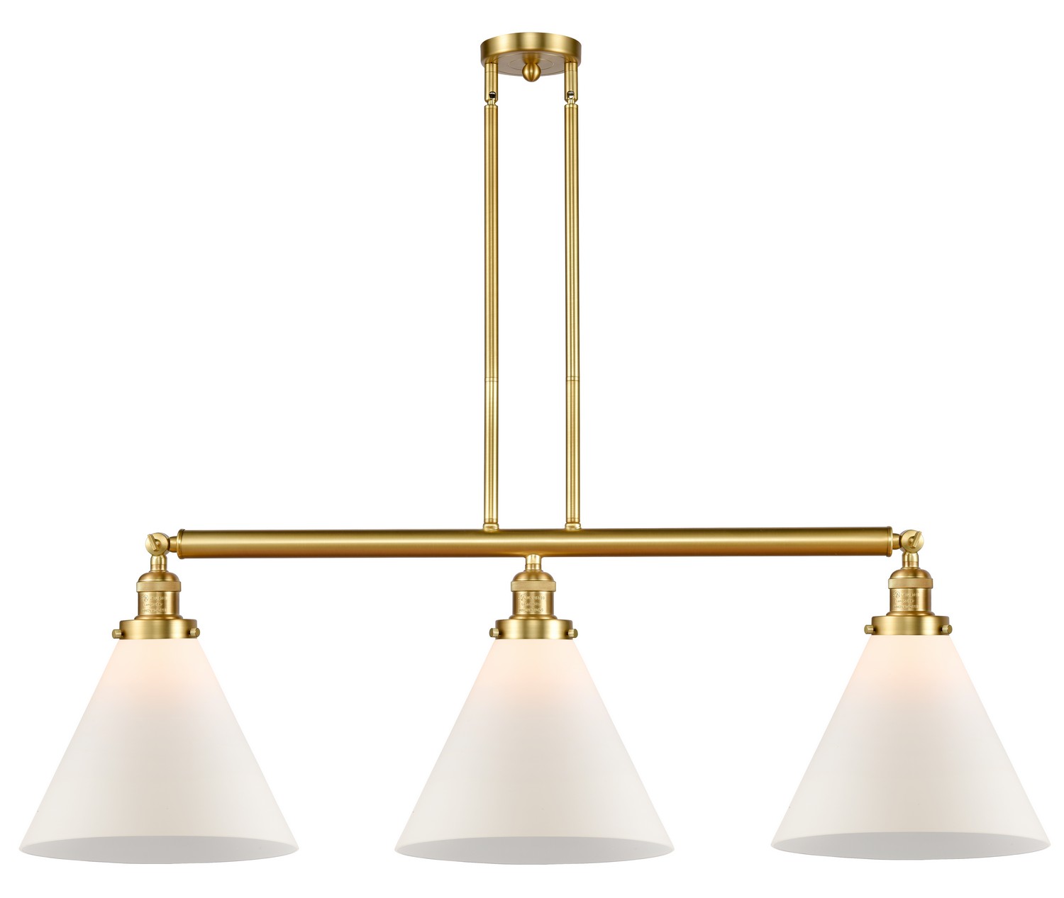 Three Light Island Pendant by Innovations - Franklin Restoration Collection, Satin Gold Finish - 213-SG-G41-L