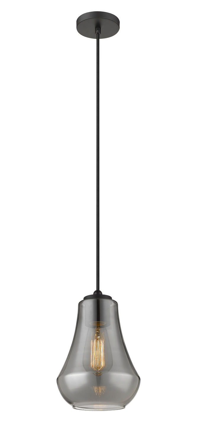 One Light Mini Pendant by Innovations - Auralume Collection, Matte Black Finish - 490-1P-BK-G573-7