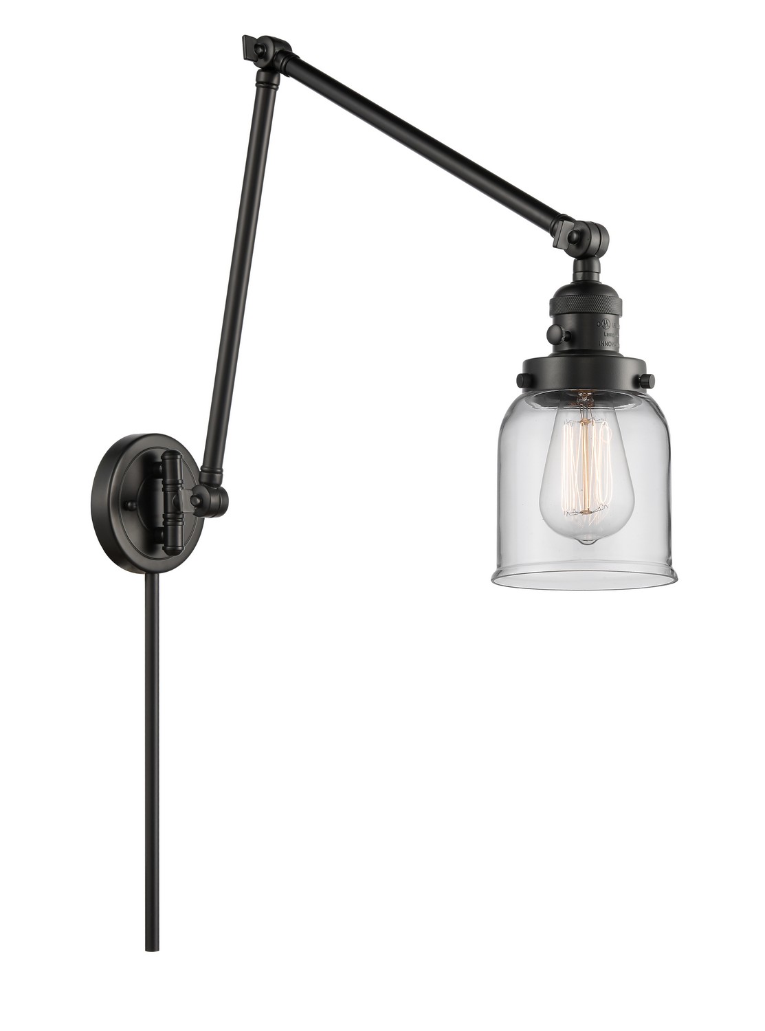 LED Swing Arm by Innovations - Franklin Restoration Collection, Matte Black Finish - 238-BK-G52-LED