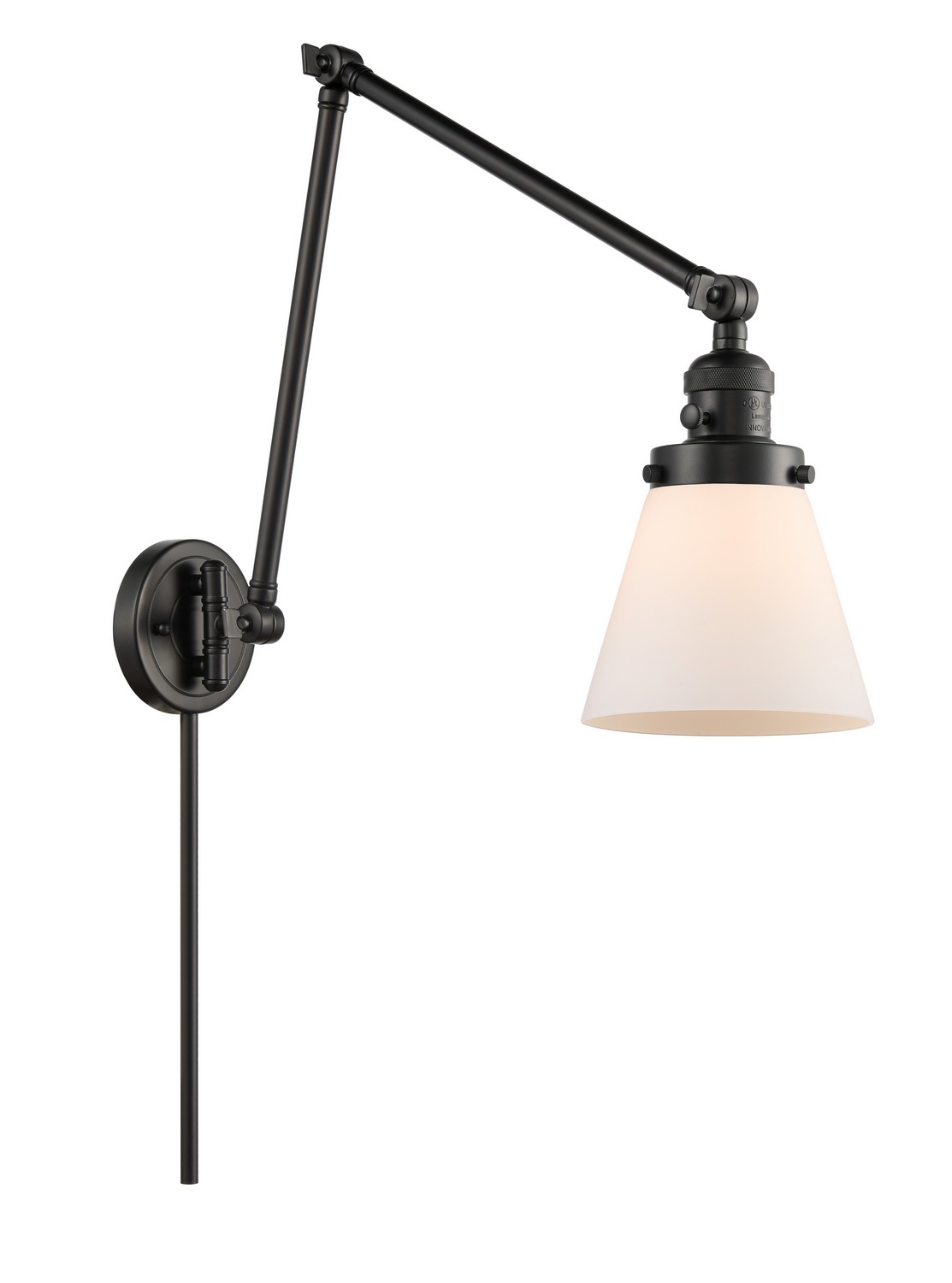 LED Swing Arm by Innovations - Franklin Restoration Collection, Matte Black Finish - 238-BK-G61-LED