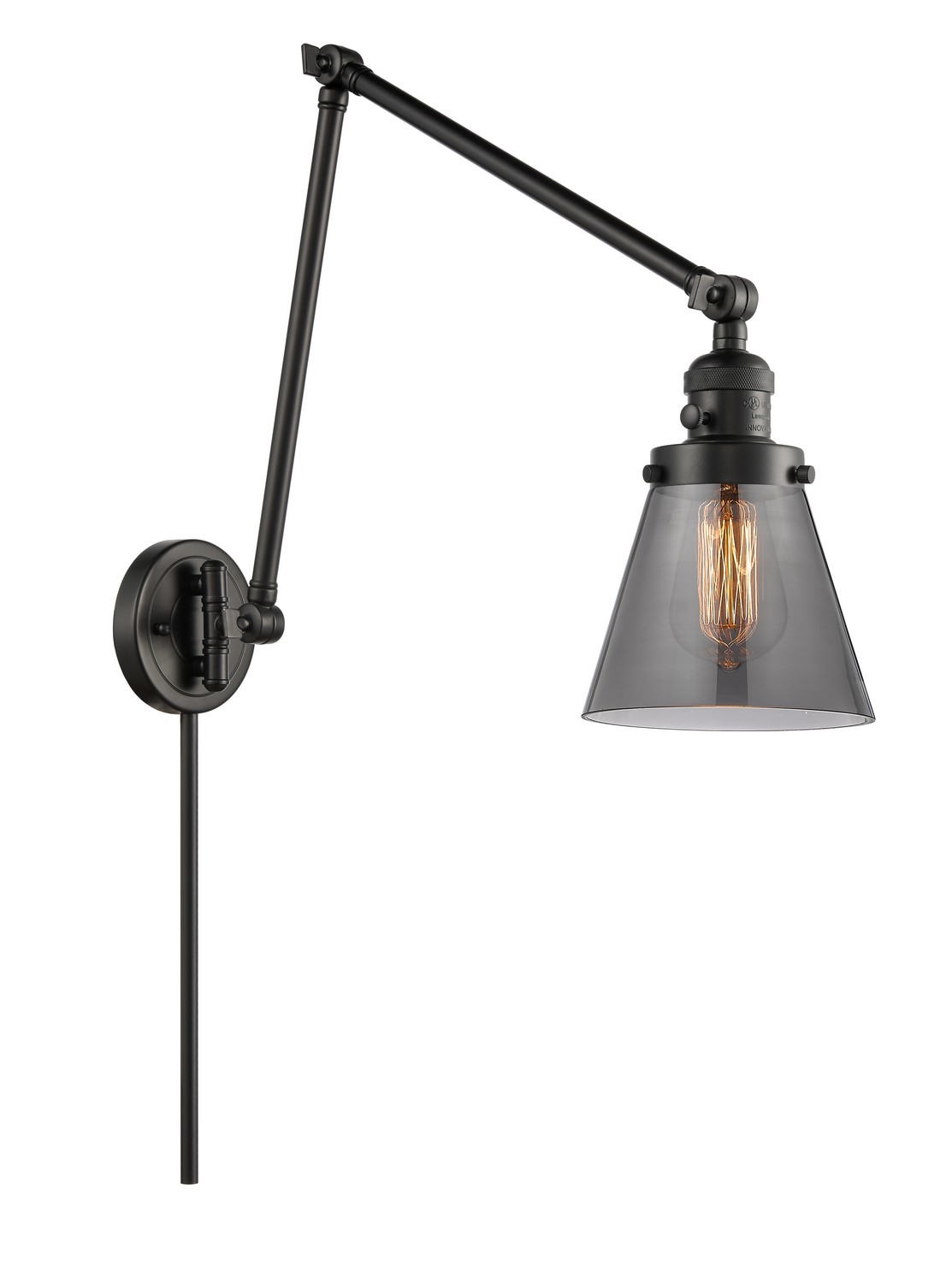 LED Swing Arm by Innovations - Franklin Restoration Collection, Matte Black Finish - 238-BK-G63-LED