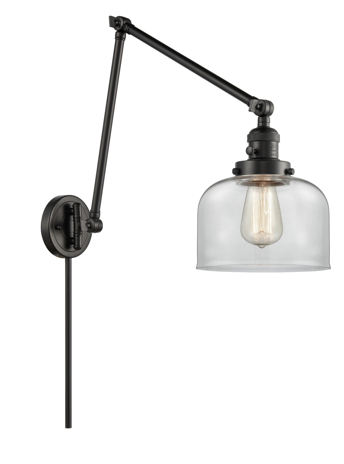 LED Swing Arm by Innovations - Franklin Restoration Collection, Matte Black Finish - 238-BK-G72-LED