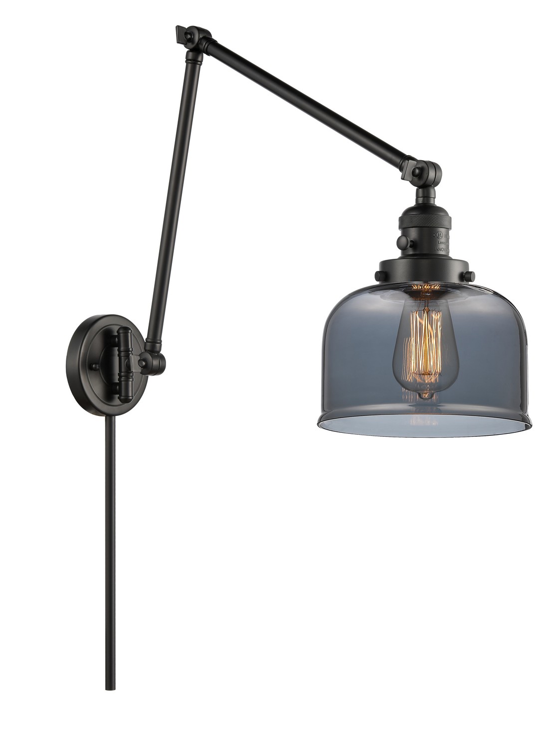 LED Swing Arm by Innovations - Franklin Restoration Collection, Matte Black Finish - 238-BK-G73-LED