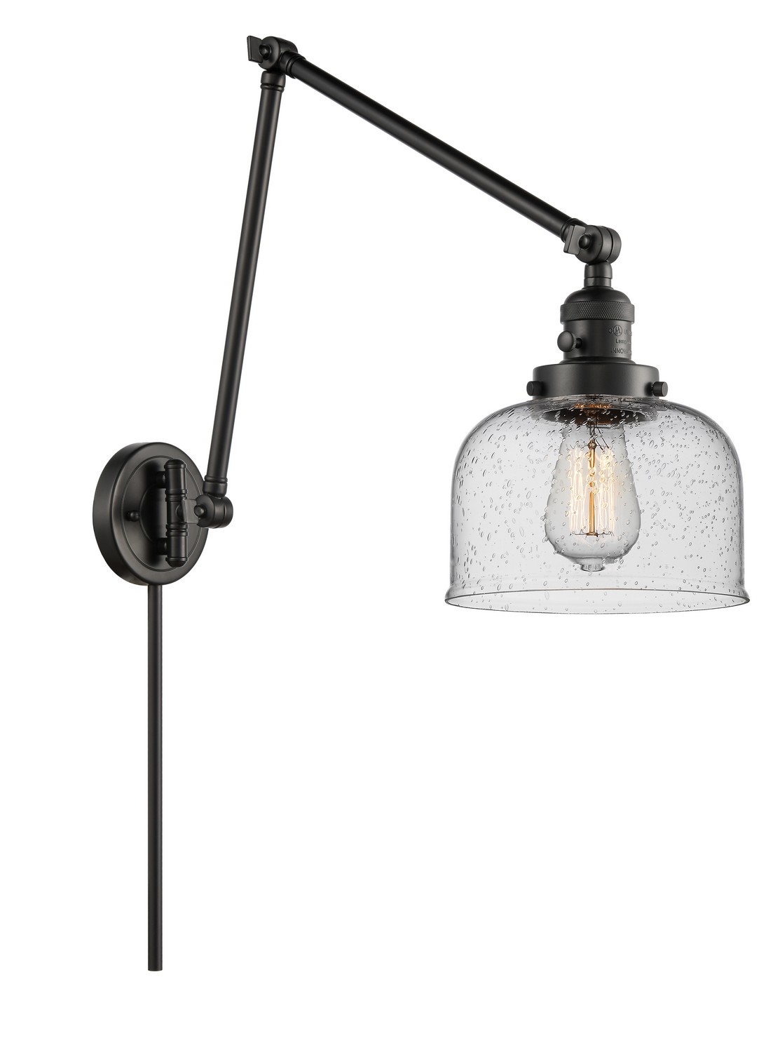 LED Swing Arm by Innovations - Franklin Restoration Collection, Matte Black Finish - 238-BK-G74-LED