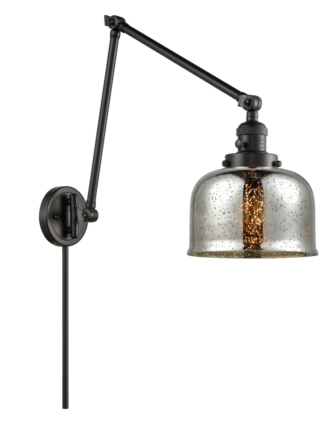 LED Swing Arm by Innovations - Franklin Restoration Collection, Matte Black Finish - 238-BK-G78-LED