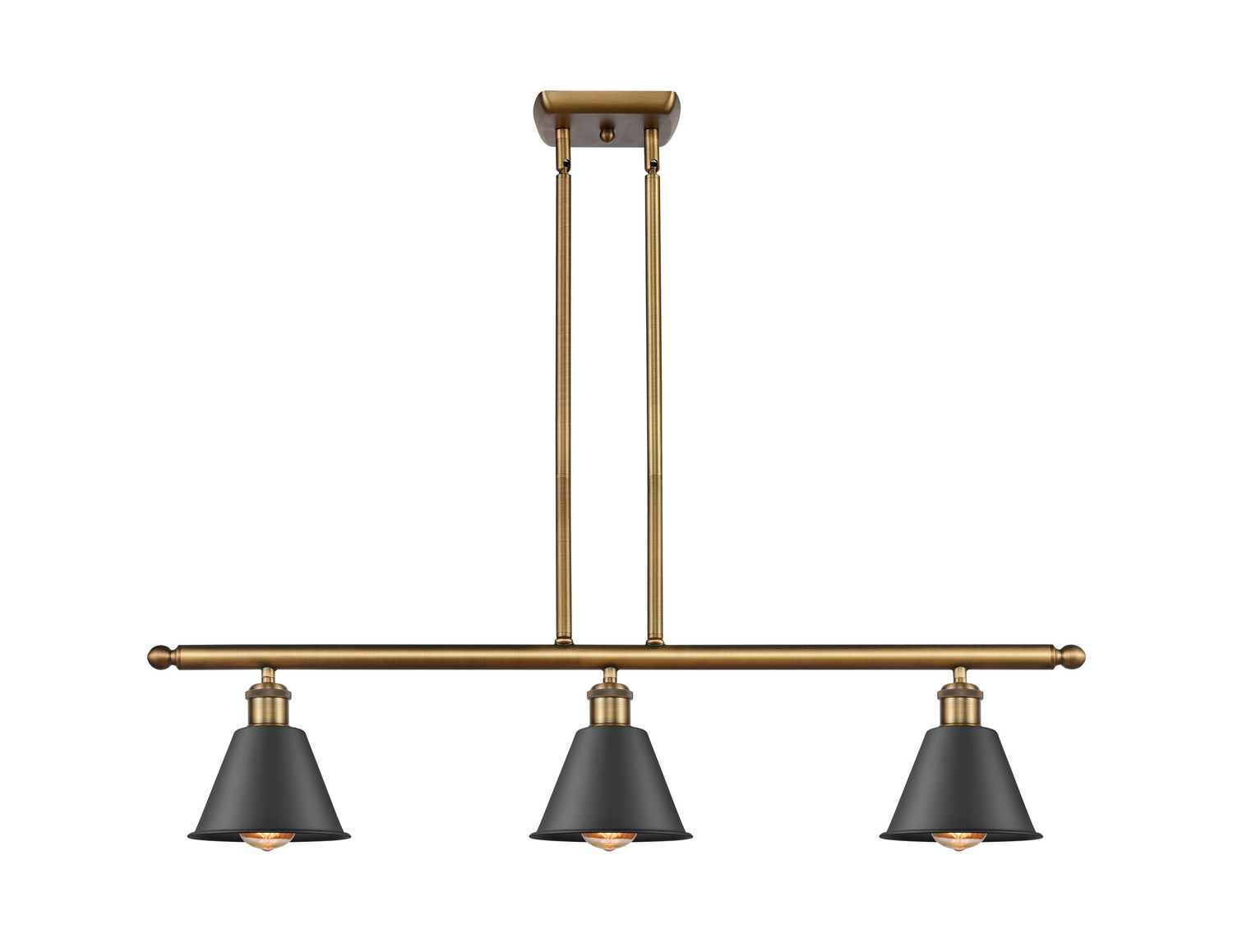 Three Light Island Pendant by Innovations - Ballston Collection, Brushed Brass Finish - 516-3I-BB-M8