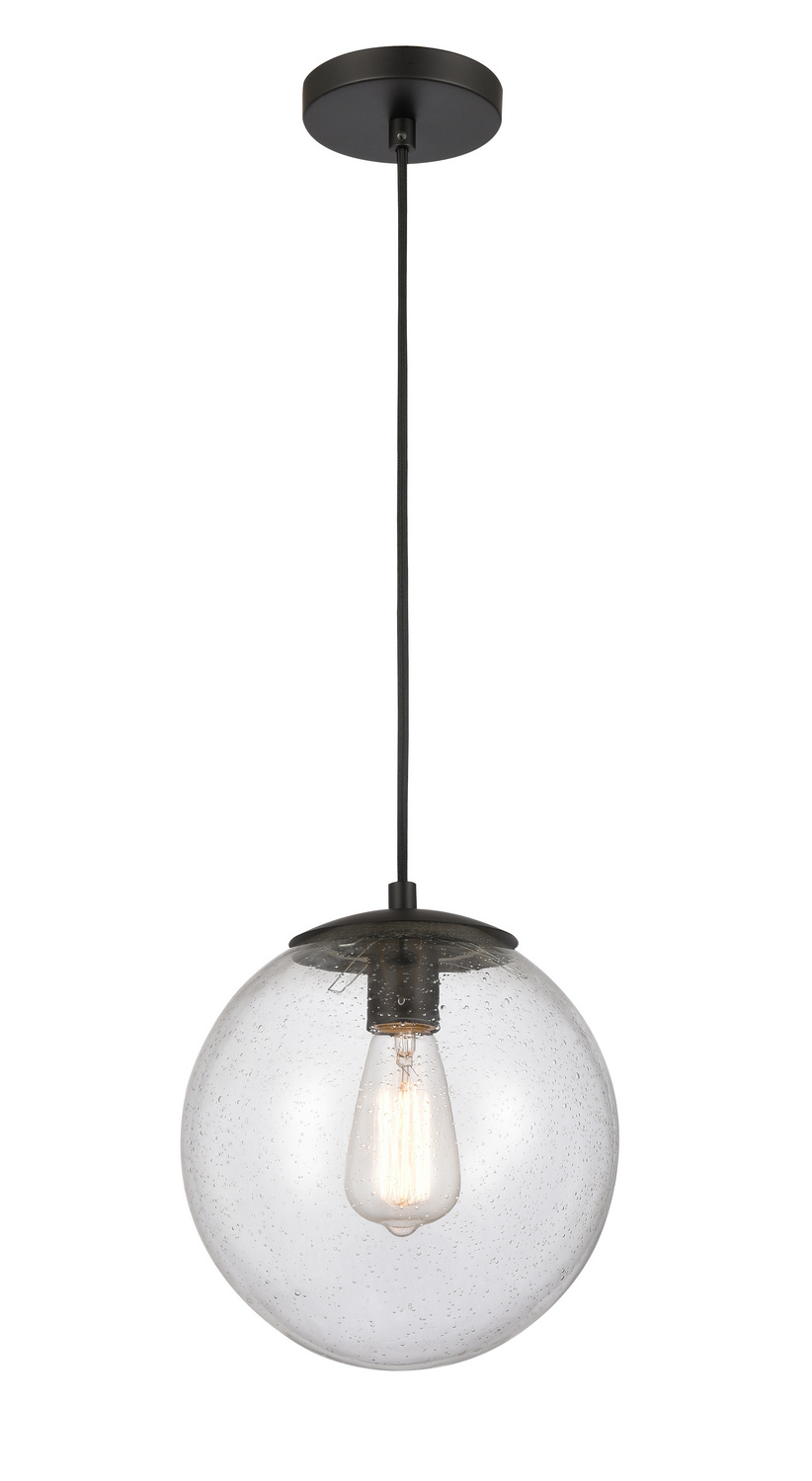 One Light Mini Pendant by Innovations - Auralume Collection, Matte Black Finish - 610-BK-SDY