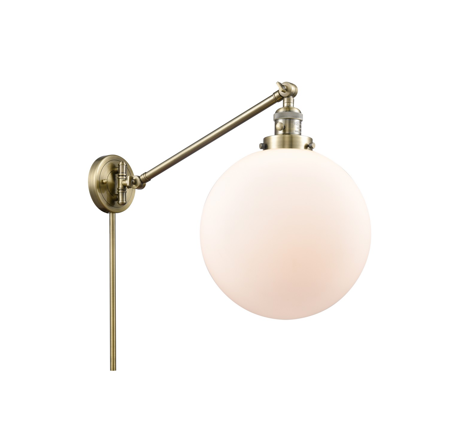 LED Swing Arm by Innovations - Franklin Restoration Collection, Antique Brass Finish - 237-AB-G201-12-LED