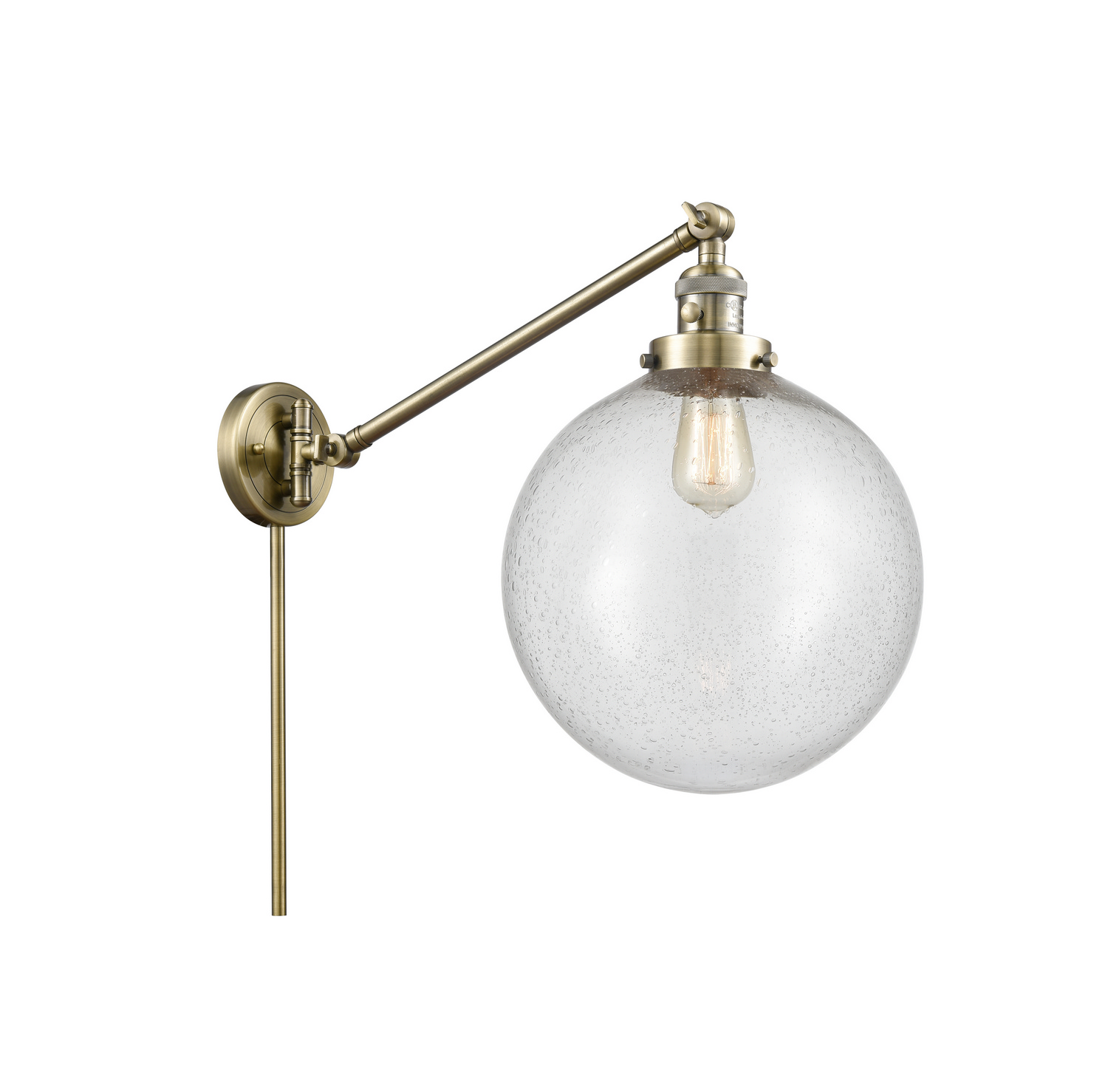 One Light Swing Arm by Innovations - Franklin Restoration Collection, Antique Brass Finish - 237-AB-G204-12