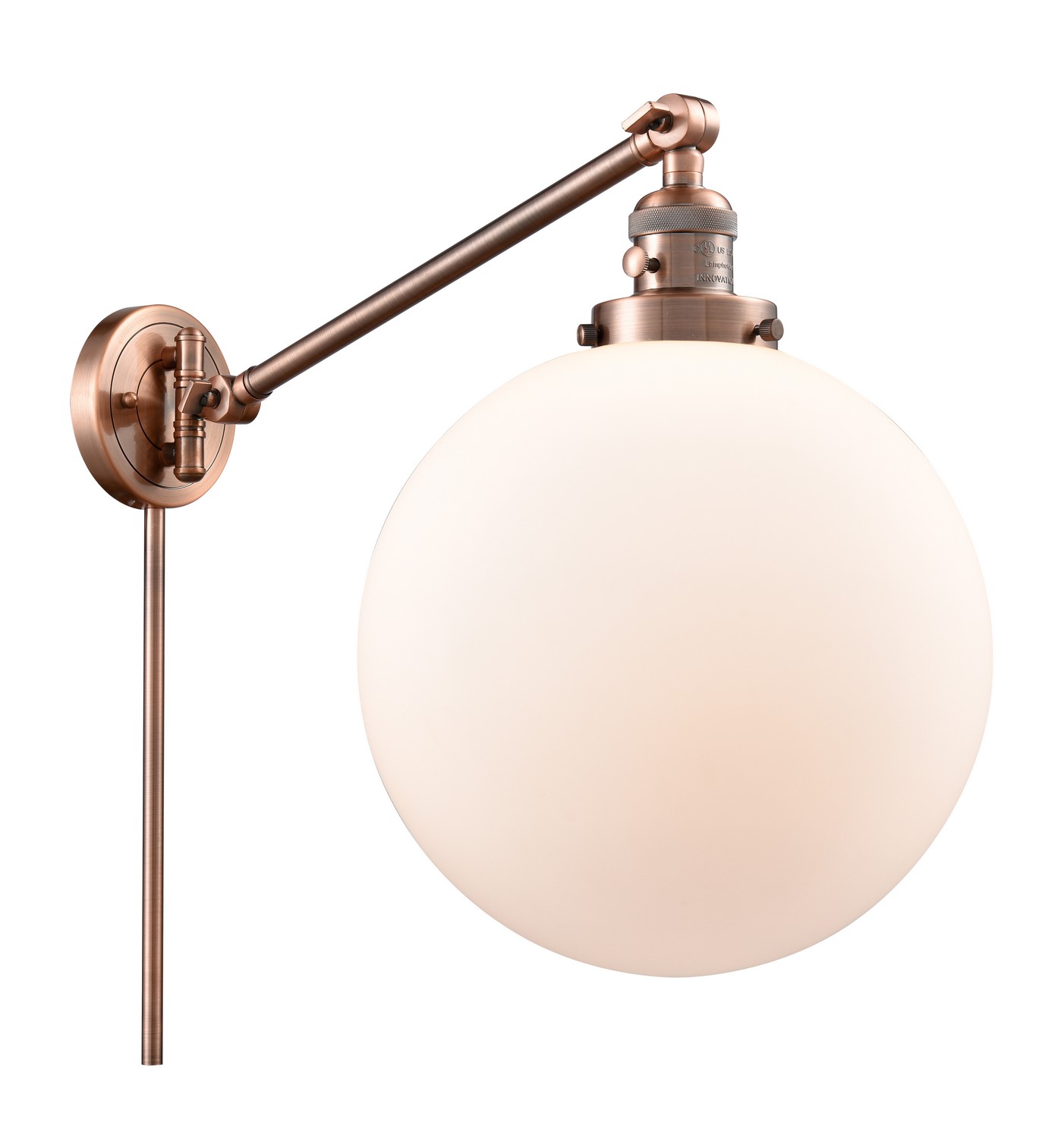 LED Swing Arm by Innovations - Franklin Restoration Collection, Antique Copper Finish - 237-AC-G201-12-LED