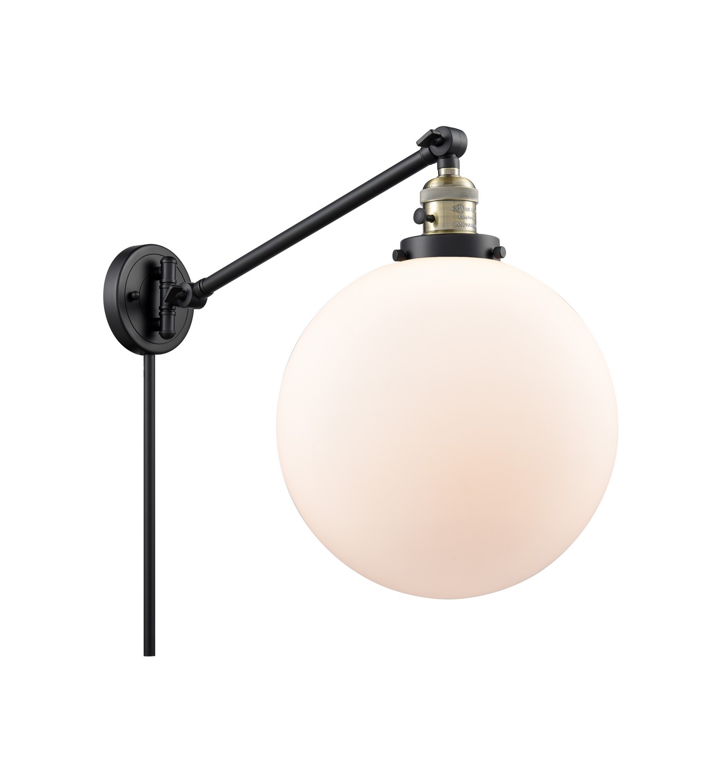 LED Swing Arm by Innovations - Franklin Restoration Collection, Black Antique Brass Finish - 237-BAB-G201-12-LED