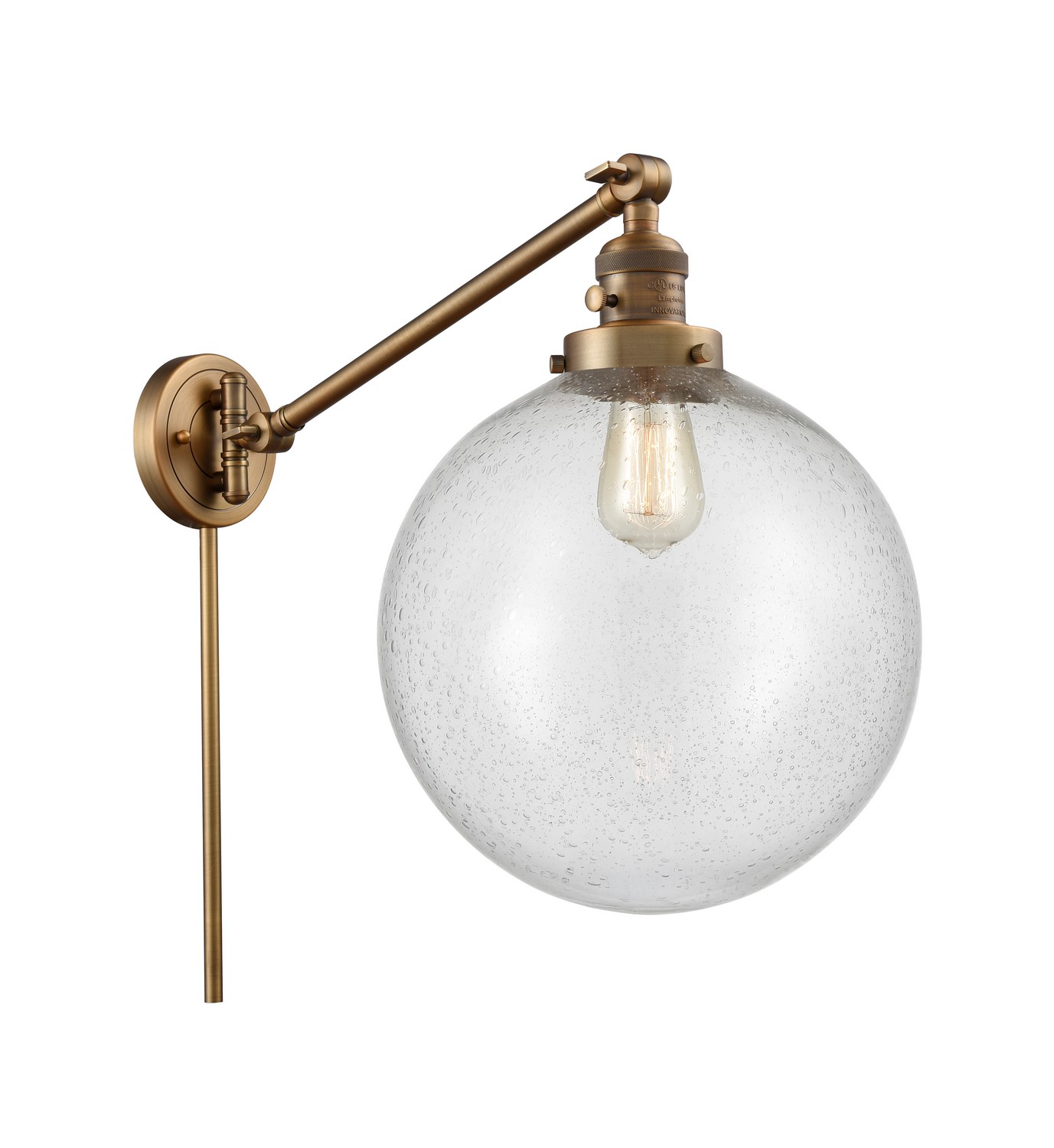LED Swing Arm by Innovations - Franklin Restoration Collection, Brushed Brass Finish - 237-BB-G204-12-LED