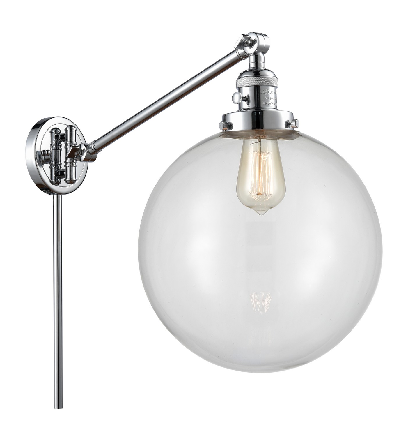 LED Swing Arm by Innovations - Franklin Restoration Collection, Polished Chrome Finish - 237-PC-G202-12-LED