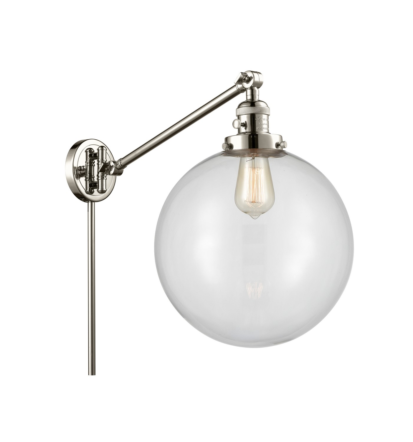 LED Swing Arm by Innovations - Franklin Restoration Collection, Polished Nickel Finish - 237-PN-G202-12-LED