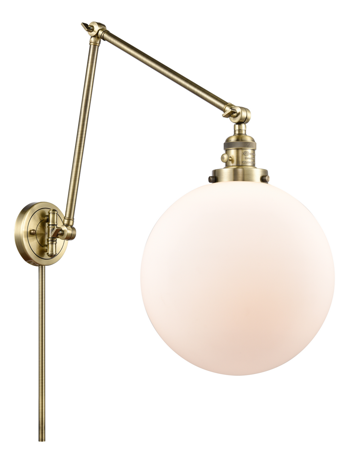 One Light Swing Arm by Innovations - Franklin Restoration Collection, Antique Brass Finish - 238-AB-G201-12