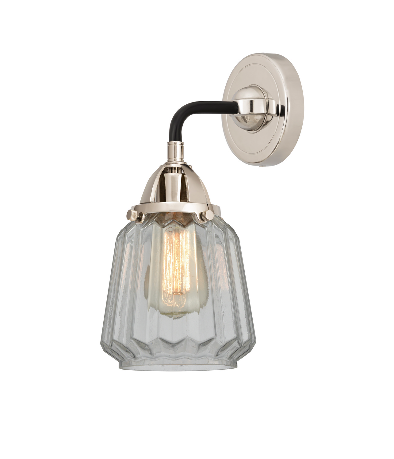 One Light Wall Sconce by Innovations - Nouveau 2 Collection, Black Polished Nickel Finish - 288-1W-BPN-G142