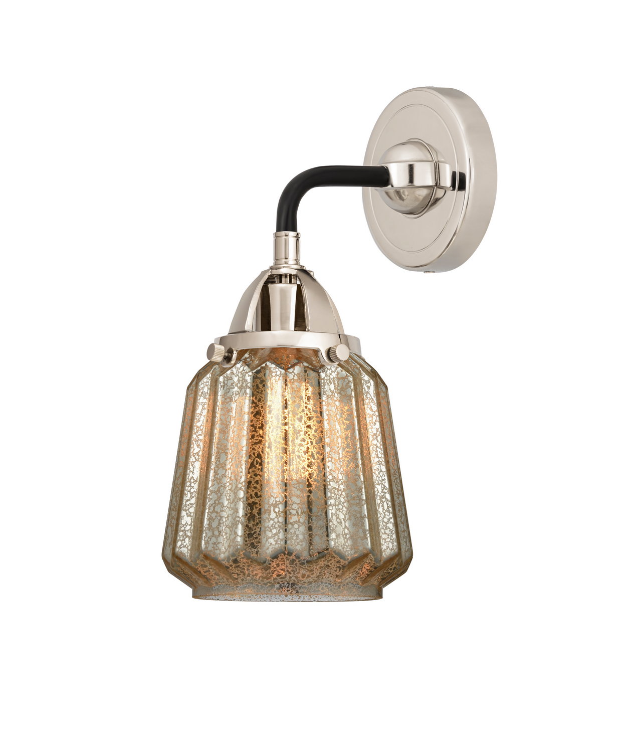 One Light Wall Sconce by Innovations - Nouveau 2 Collection, Black Polished Nickel Finish - 288-1W-BPN-G146