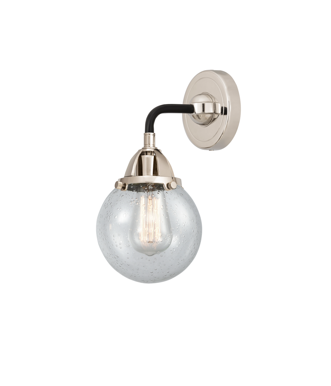 One Light Wall Sconce by Innovations - Nouveau 2 Collection, Black Polished Nickel Finish - 288-1W-BPN-G204-6