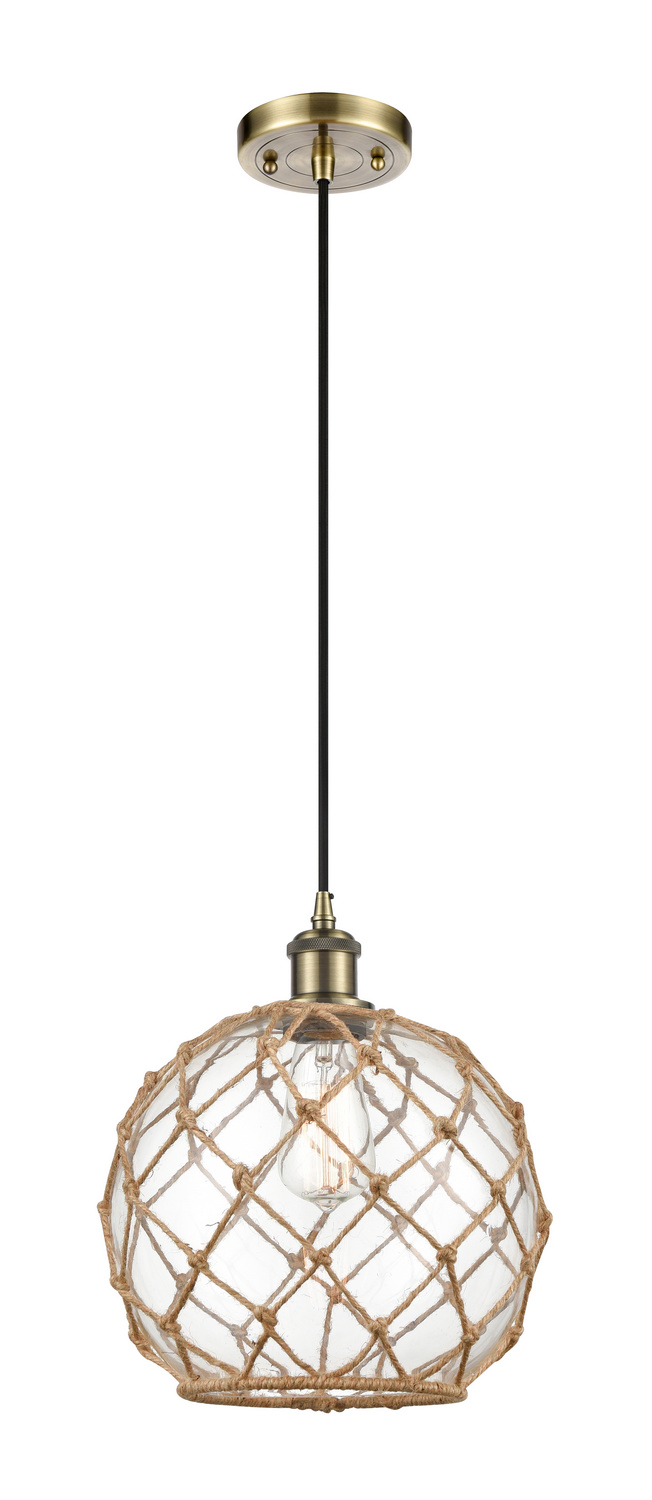 LED Mini Pendant by Innovations - Ballston Collection, Antique Brass Finish - 516-1P-AB-G122-10RB-LED