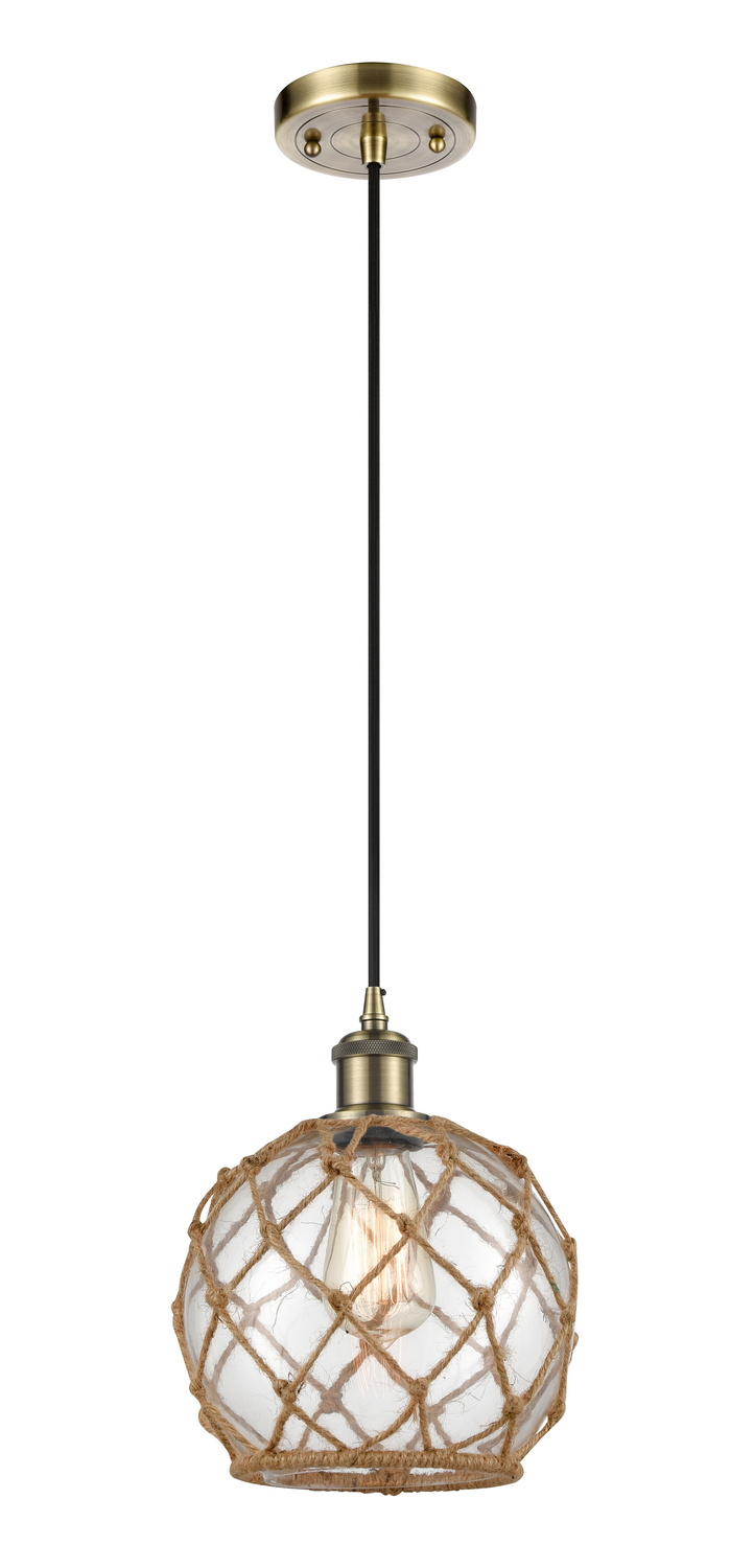 LED Mini Pendant by Innovations - Ballston Collection, Antique Brass Finish - 516-1P-AB-G122-8RB-LED