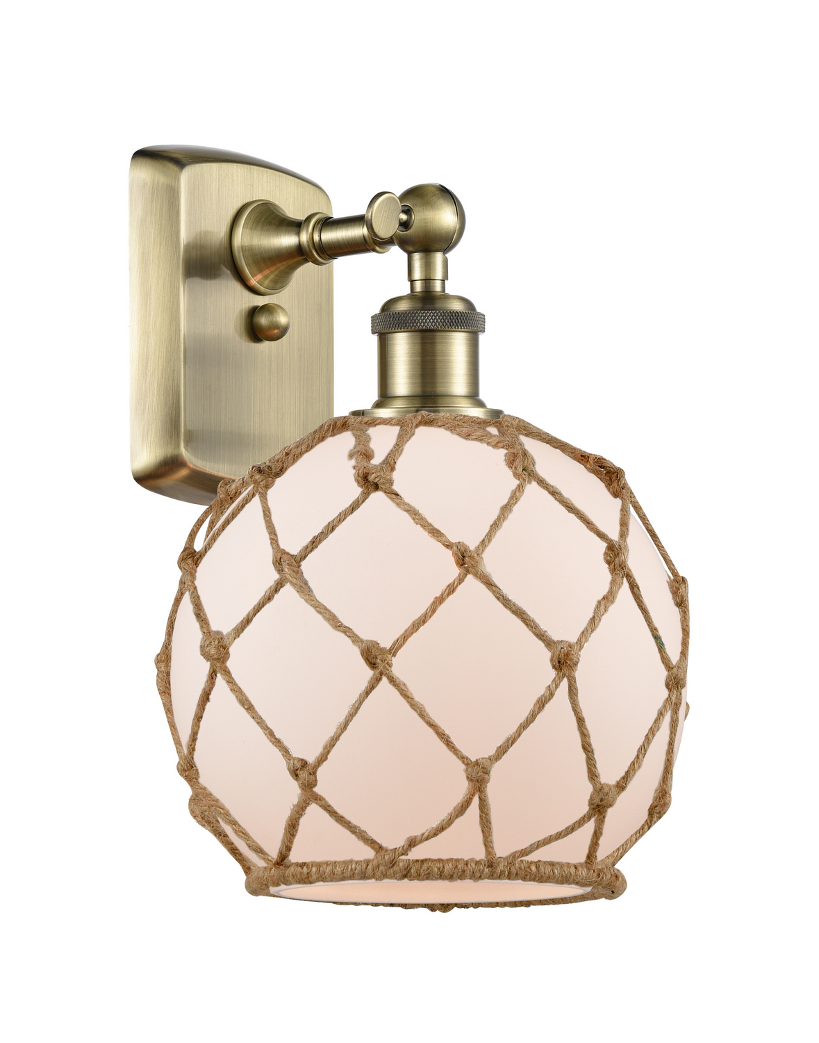 One Light Wall Sconce by Innovations - Ballston Collection, Antique Brass Finish - 516-1W-AB-G121-8RB