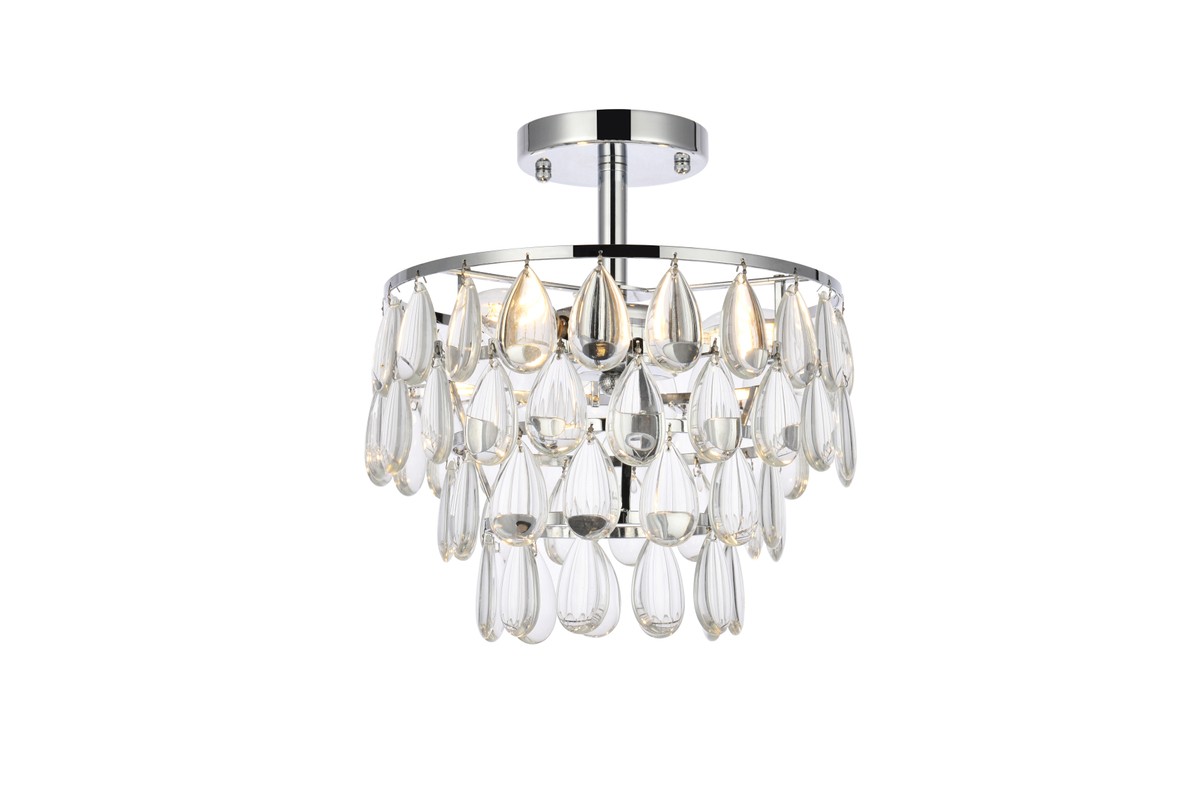 Chrome Three Light Flush Mount from the Mila Collection