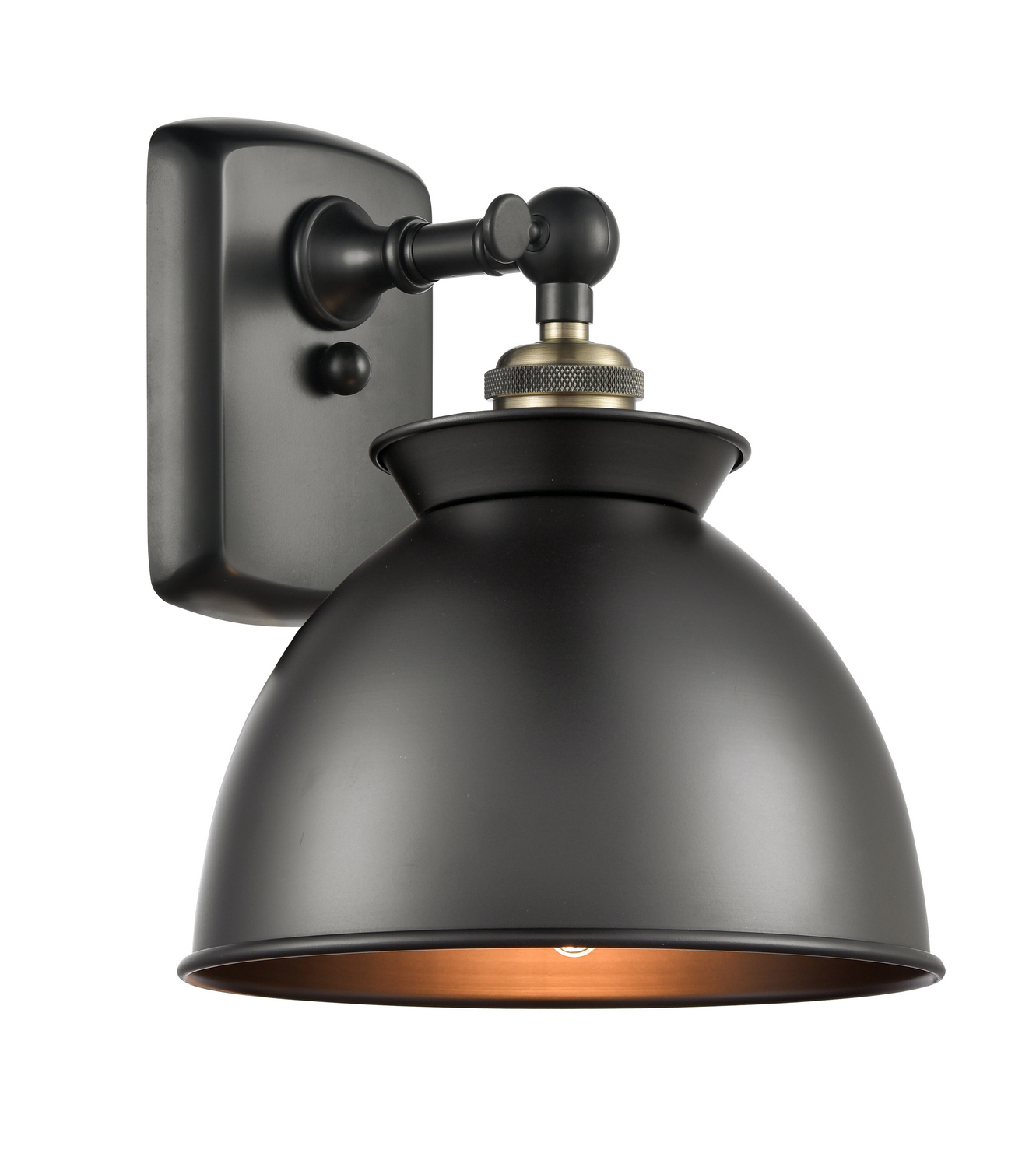 One Light Wall Sconce by Innovations - Ballston Collection, Black Antique Brass Finish - 516-1W-BAB-M14-BK